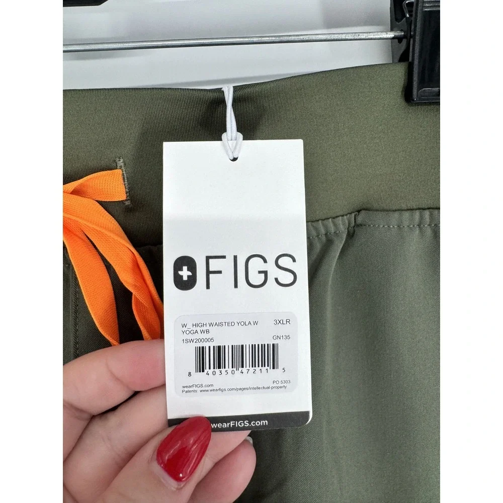 FIGS Technical Collection High Waisted Yola Scrub Pants Cargo Womens 3XL Moss